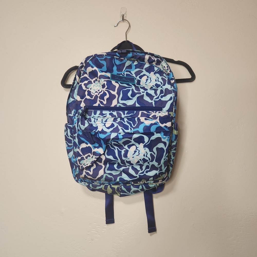 Vera Bradley Katalina Blues Campus Backpack Large Water Resistant 17"